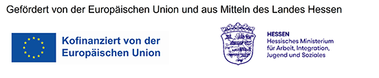 Gefördert von der Europäischen Union und aus Mitteln des Landes Hessen. Logos der EU und des Landes Hessen.